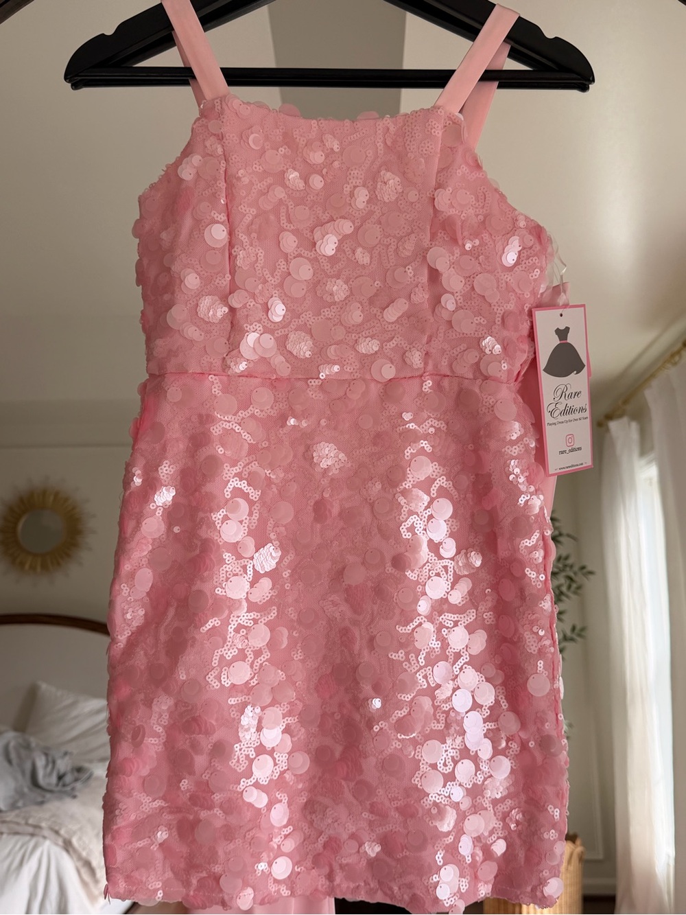 Rare Editions Girls' Pink Sequin Party Dress Size 10